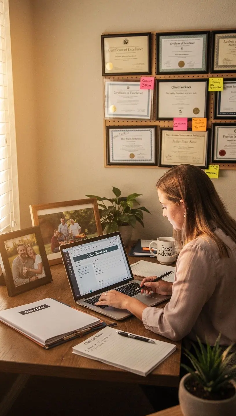 Klient w biurze omawia szczegóły ubezpieczenia samochodu z ekspertem.